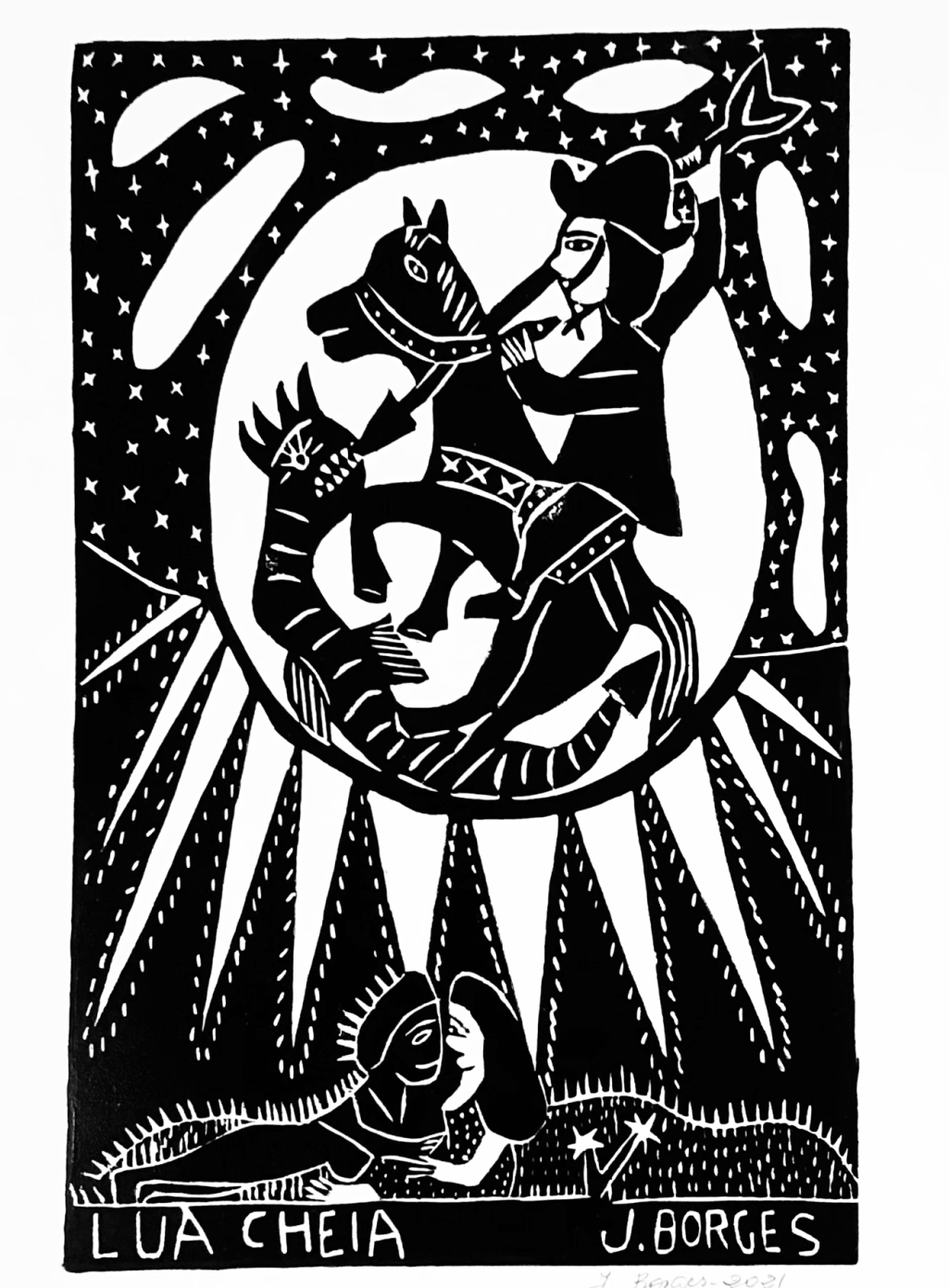 LUA CHEIA J BORGES PRETO E BRANCO 66X48 Memorial J Borges lua-cheia-j-borges-preto-e-branco-66x48-memorial-j-borges